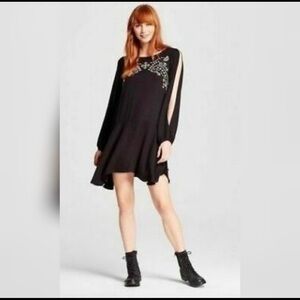 Xhilaration Hi Low Casual Dress Black Medium